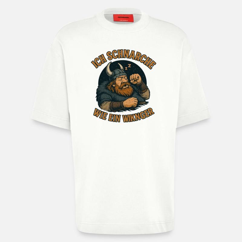 Ich schnarche wie ein Wikinger - Heavyweight T-Shirt - made by SPREAD  - OFF WHITE
