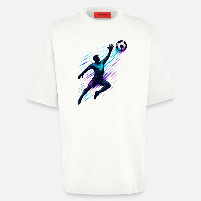 Fußball Torwart Parade Dynamische Aktion - Heavyweight T-Shirt - made by SPREAD  - OFF WHITE