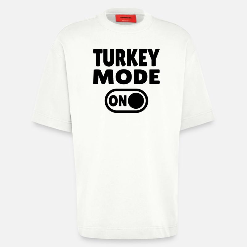 Mode dinde activé - T-shirt bio épais oversize fabriqué en UE - OFF WHITE
