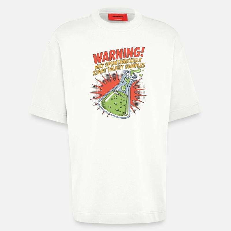 Lab Technician Warning May Spontaneously Scientist - Heavyweight T-Shirt - made by SPREAD - OFF WHITE