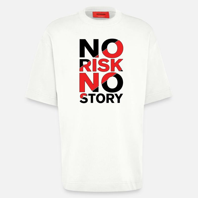 Pas de risque, pas d’histoire - T-shirt bio épais oversize fabriqué en UE - OFF WHITE
