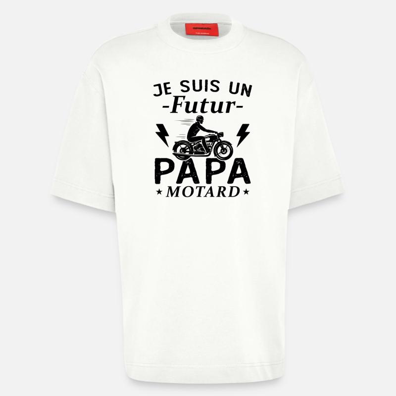 Ich bin ein werdender Biker-Vater - Heavyweight T-Shirt - made by SPREAD  - OFF WHITE