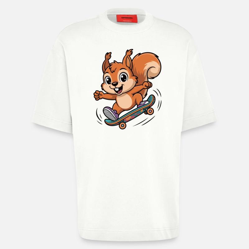 Skate-Eichhörnchen Sprinter - Heavyweight T-Shirt - made by SPREAD  - OFF WHITE