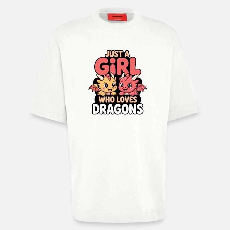 Nur ein Mädchen welches Drachen liebt - Heavyweight T-Shirt - made by SPREAD  - OFF WHITE