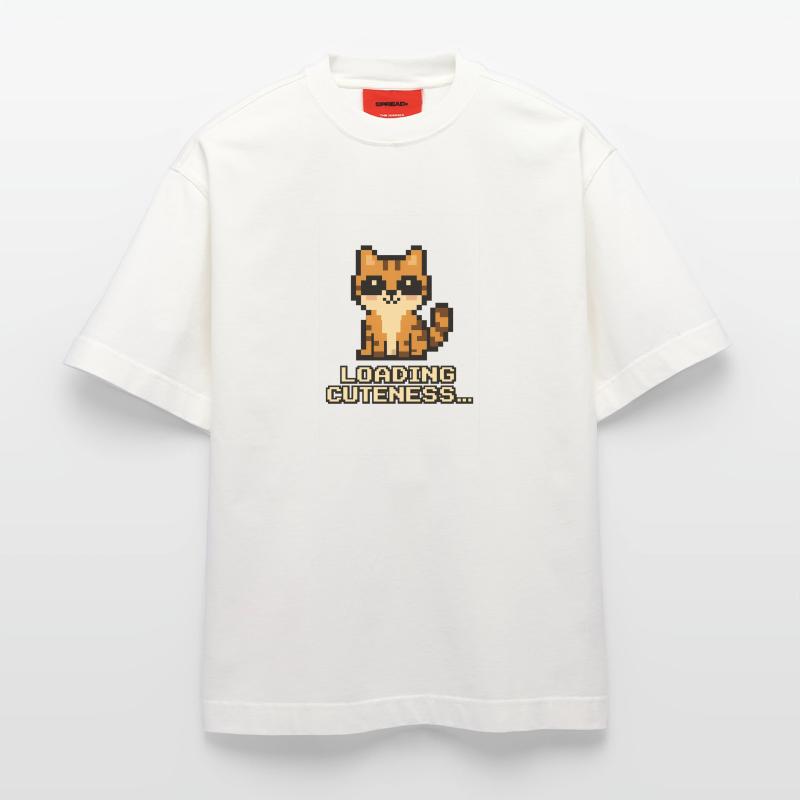 Loading Cuteness Pixel Cat Heavyweight T-Shirt - made by SPREAD 