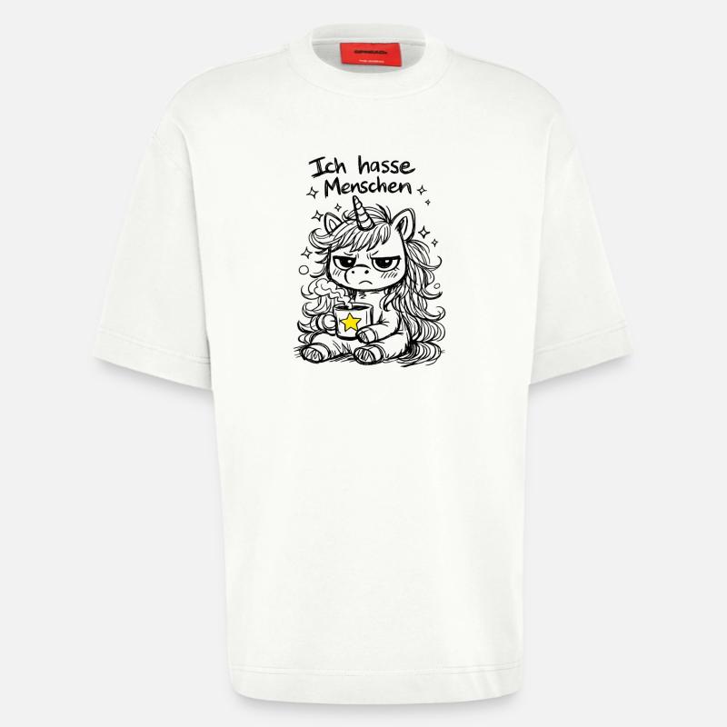 Süßes Einhorn Kritzelstil mit Spruch - Heavyweight T-Shirt - made by SPREAD - OFF WHITE