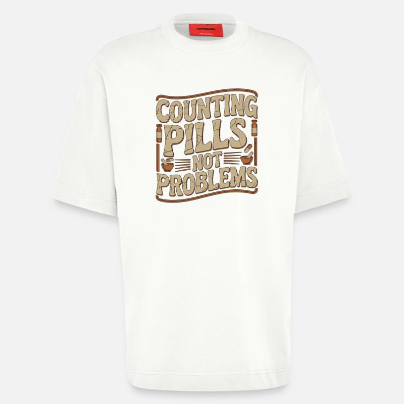 Pharmacist Student Counting Pills Pharmacy Trainee - Heavyweight T-Shirt - made by SPREAD  - OFF WHITE