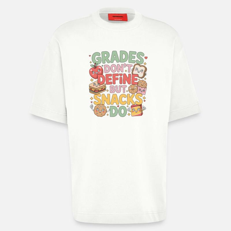 Elementary Teacher Grades Don't Define Education - Heavyweight T-Shirt - made by SPREAD  - OFF WHITE