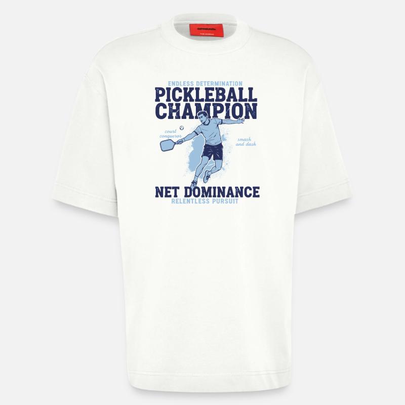 Champion de pickleball : domination nette implacable - T-shirt bio épais oversize fabriqué en UE - OFF WHITE