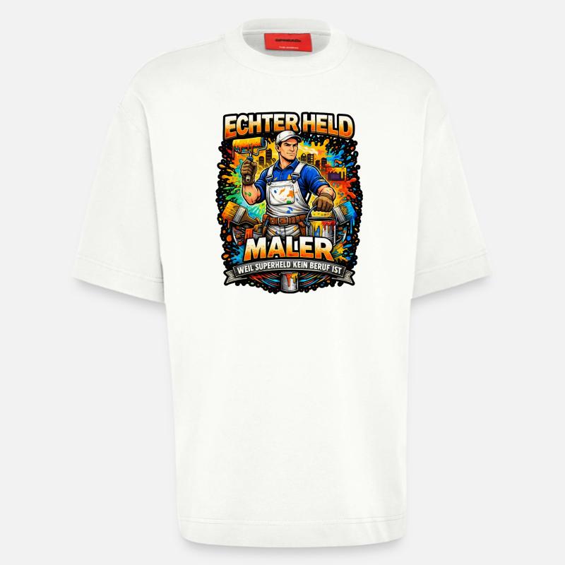 Echter Held Maler – Farbexplosion - Heavyweight T-Shirt - made by SPREAD  - OFF WHITE