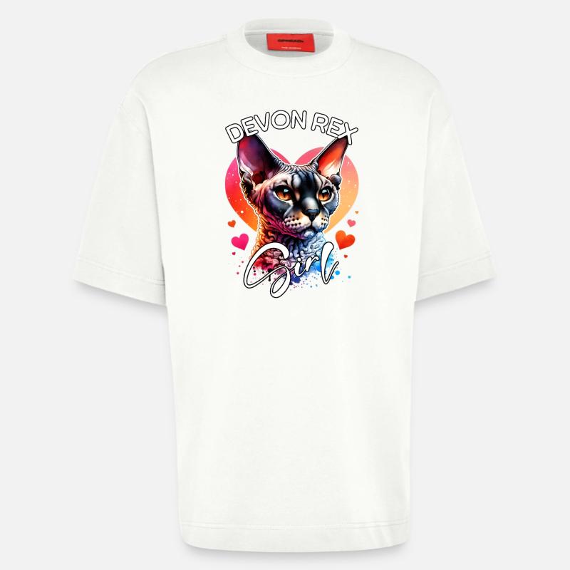 Devon Rex Mädchen Devon Rex - Heavyweight T-Shirt - made by SPREAD  - OFF WHITE