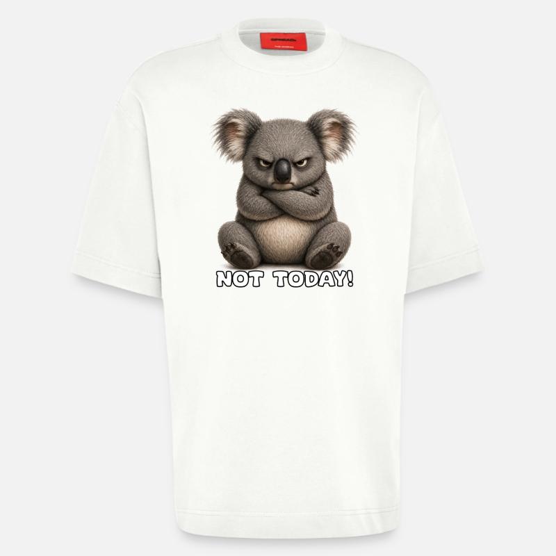 Grumpy Koala – Not Today - Heavyweight T-Shirt - made by SPREAD  - OFF WHITE
