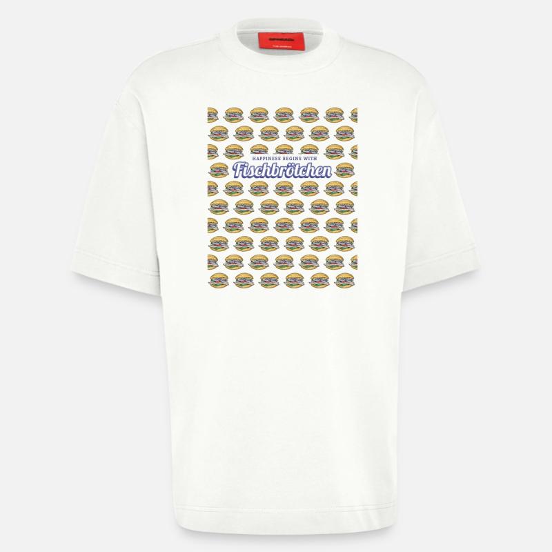 Fischbrötchen mit Matjes oder Bismarckhering - Heavyweight T-Shirt - made by SPREAD  - OFF WHITE
