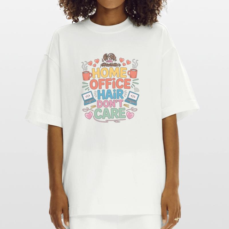 Remote Developer Home Office Hair Web Developer Heavyweight T-Shirt - made by SPREAD 