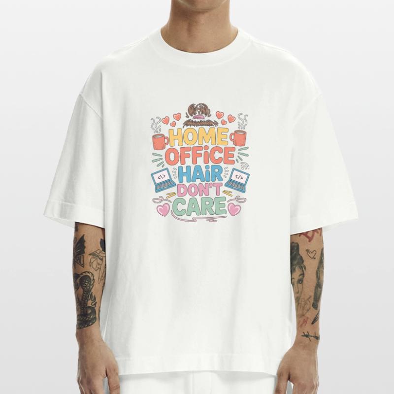 Remote Developer Home Office Hair Web Developer Heavyweight T-Shirt - made by SPREAD 