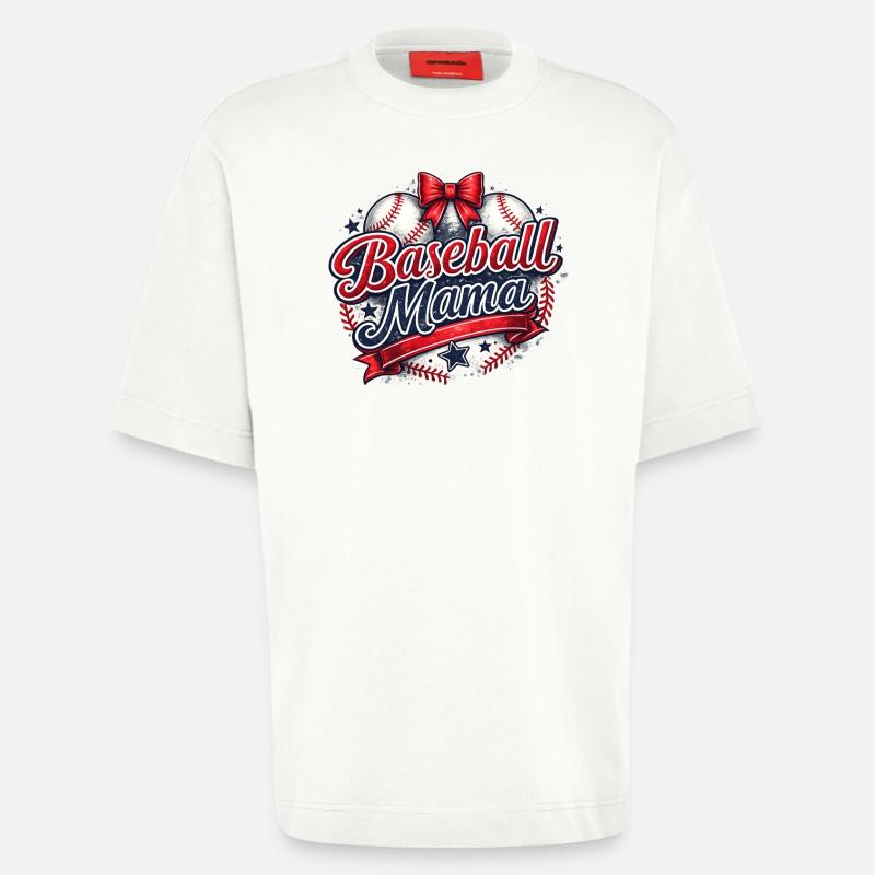 Baseball-Mama: Retro Mama Baseball-Geschenk - Heavyweight T-Shirt - made by SPREAD  - OFF WHITE