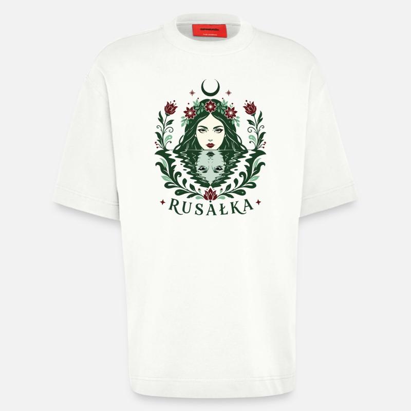 Esprit de l’eau Rusalka - T-shirt bio épais oversize fabriqué en UE - OFF WHITE
