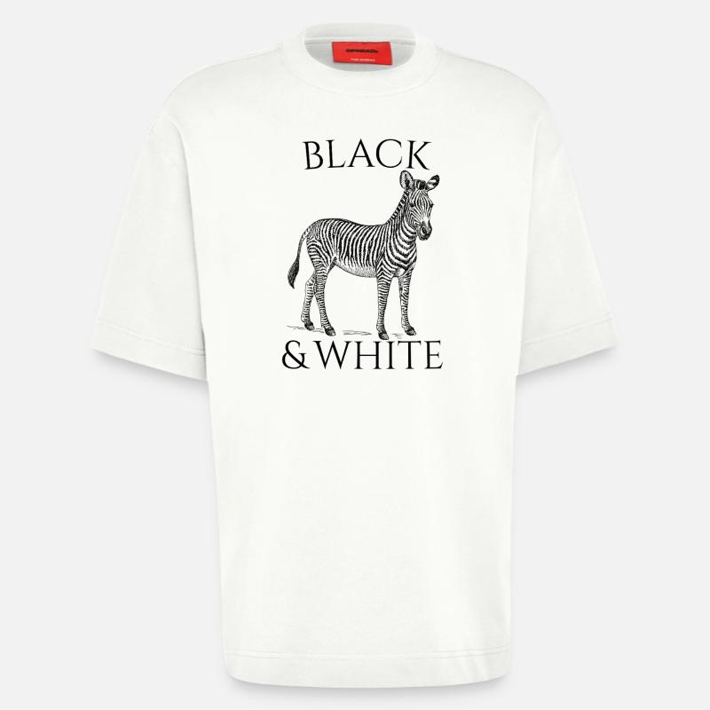 Black & White Vector Zebra – Tierdesign - Heavyweight T-Shirt - made by SPREAD  - OFF WHITE