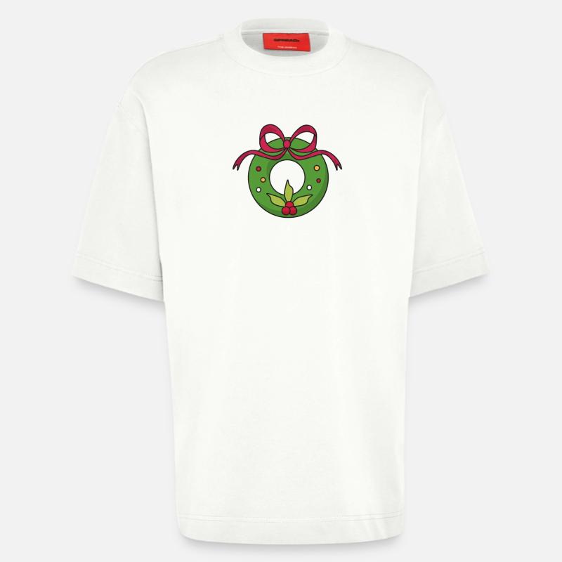 Weihnachtskranz - Heavyweight T-Shirt - made by SPREAD  - OFF WHITE