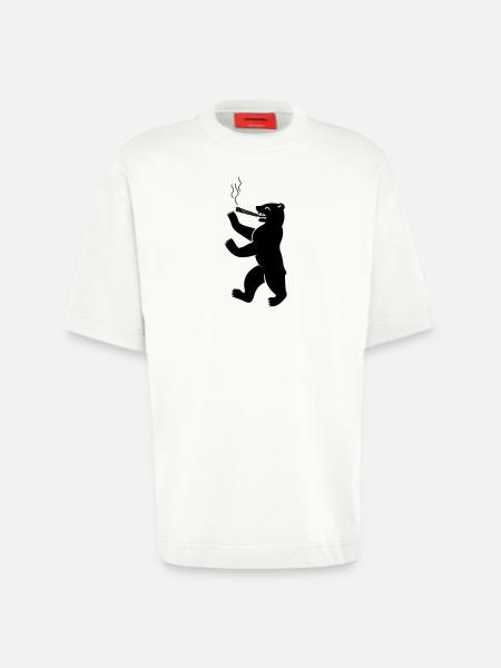 berliner_baer_raucht_weed_02 - Heavyweight T-Shirt - made by SPREAD - OFF WHITE