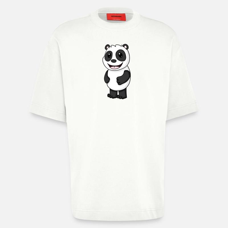 Panda Bär Niedlich - Heavyweight T-Shirt - made by SPREAD - OFF WHITE