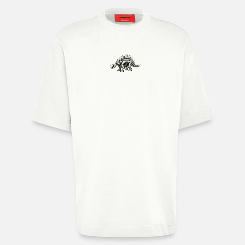 Stegosaurus Skeleton - Heavyweight T-Shirt - made by SPREAD  - OFF WHITE