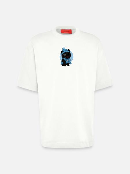 Cuddly Dog Winter Magic - Heavyweight T-Shirt - made by SPREAD  - OFF WHITE