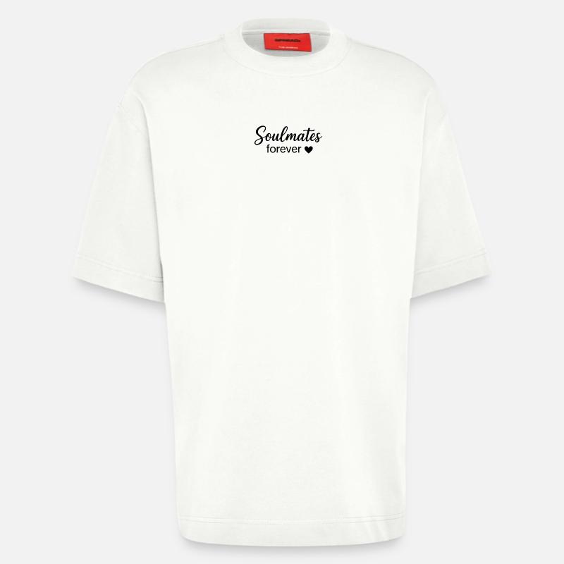 Âmes éternelles Boho Scripture Design - T-shirt bio épais oversize fabriqué en UE - OFF WHITE