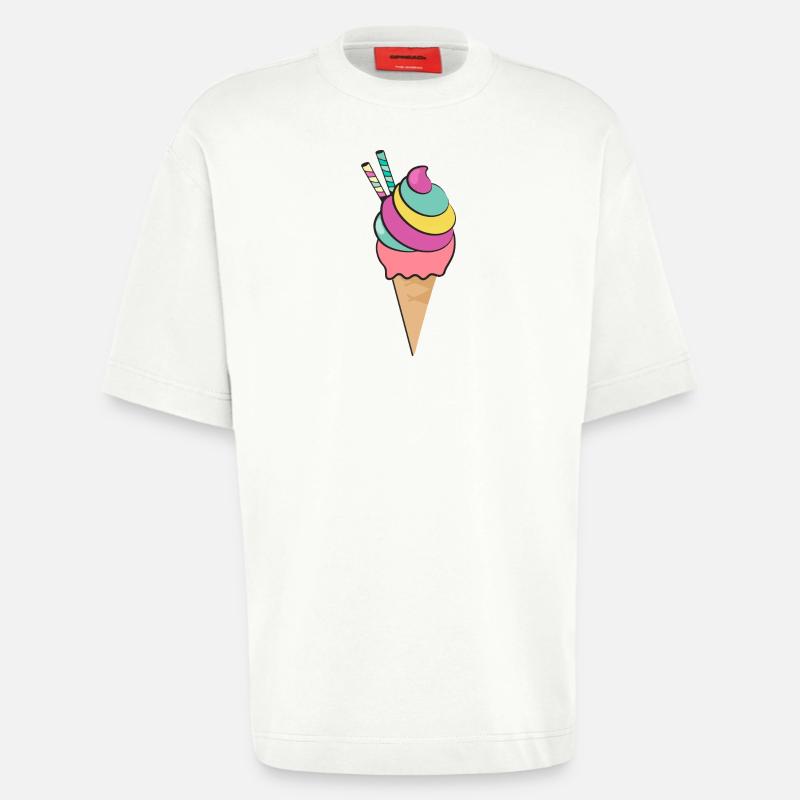 Eiscreme, Eistüte, Eis - Heavyweight T-Shirt - made by SPREAD  - OFF WHITE