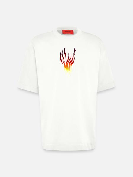Flames Tribal - Heavyweight T-Shirt - made by SPREAD  - OFF WHITE