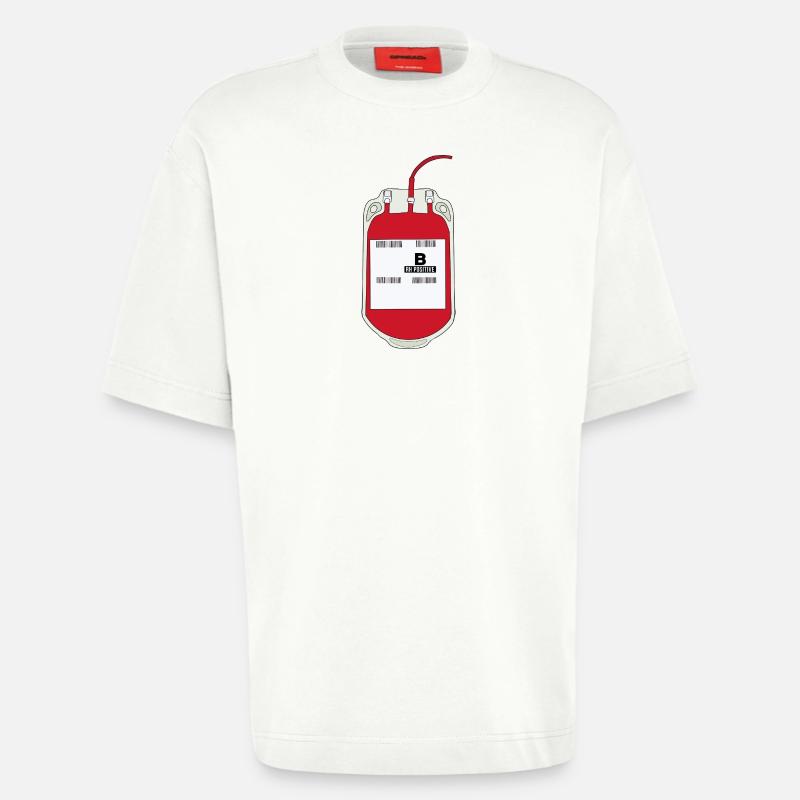 B Positiver Blutbeutel - Heavyweight T-Shirt - made by SPREAD  - OFF WHITE