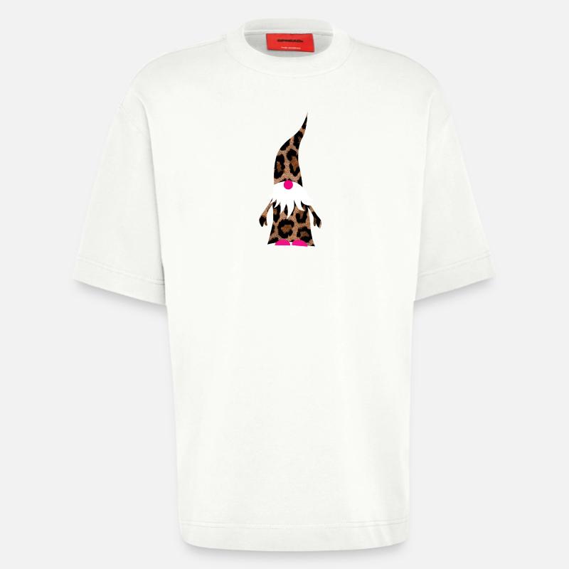 Wichtel pink Leopard Deko Weihnachten Geschenkidee - Heavyweight T-Shirt - made by SPREAD  - OFF WHITE