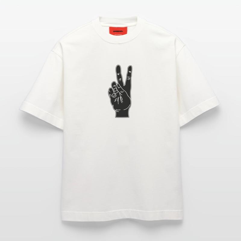 Black hand gesture peace Heavyweight T-Shirt - made by SPREAD 