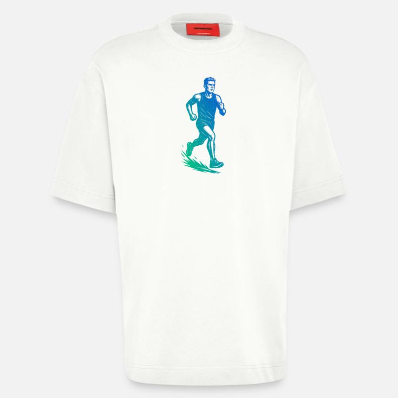 Conception de course pleine de caractère - T-shirt bio épais oversize fabriqué en UE - OFF WHITE