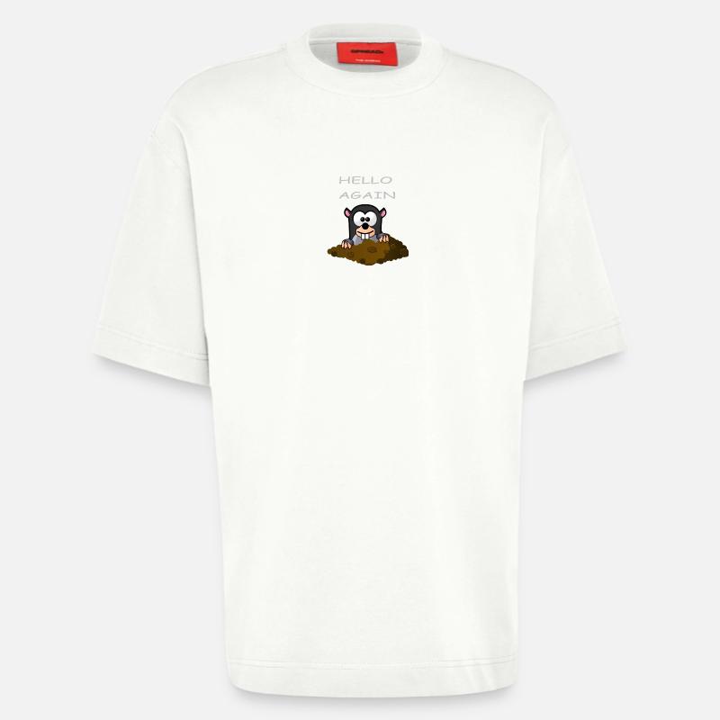 Maulwurf Hello Again - Heavyweight T-Shirt - made by SPREAD  - OFF WHITE