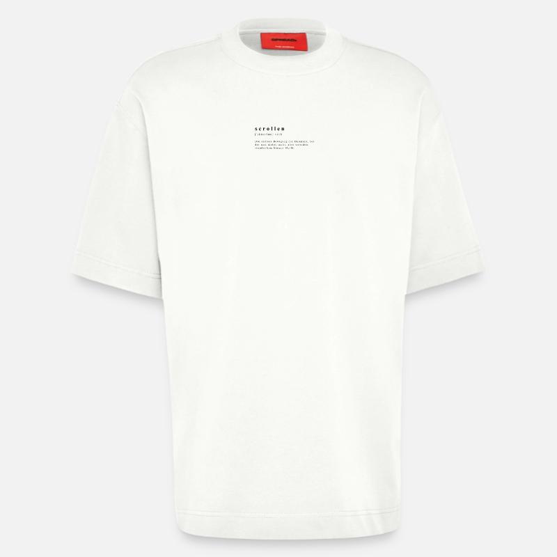Scrollen – Die Kunst der Daumen-Akrobatik - Heavyweight T-Shirt - made by SPREAD  - OFF WHITE