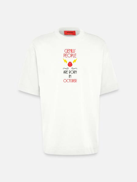 Genie Born October Baby Gift - Heavyweight T-Shirt - made by SPREAD  - OFF WHITE