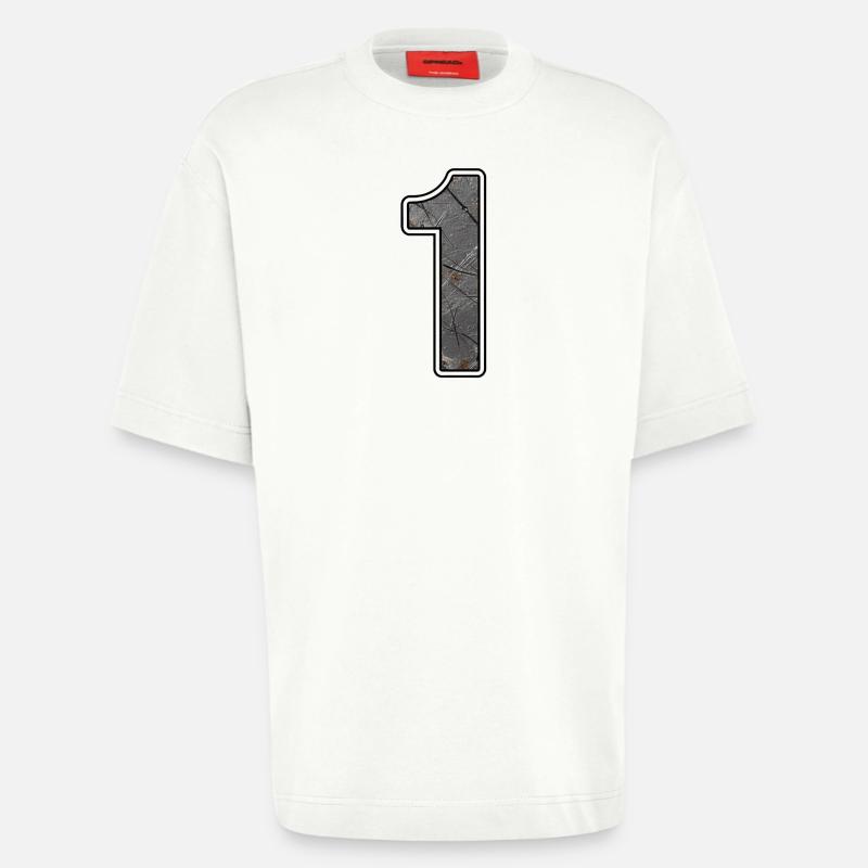 Une conception de texture de béton - T-shirt bio épais oversize fabriqué en UE - OFF WHITE