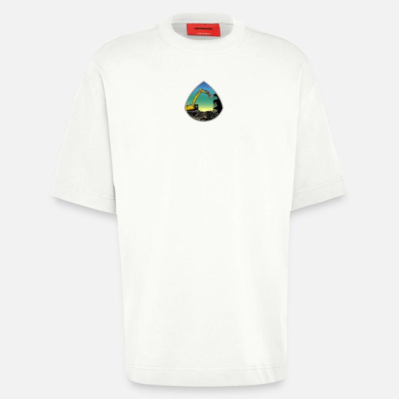 Tear-off excavator - Heavyweight T-Shirt - made by SPREAD  - OFF WHITE