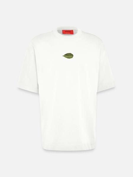 Leaf Structure Olive Green Pattern - Heavyweight T-Shirt - made by SPREAD - OFF WHITE