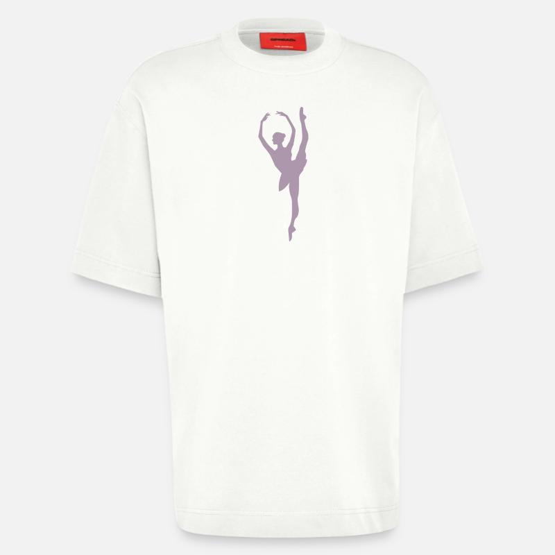 Minimalist Ballet Dancer Silhouette - Heavyweight T-Shirt - made by SPREAD - OFF WHITE