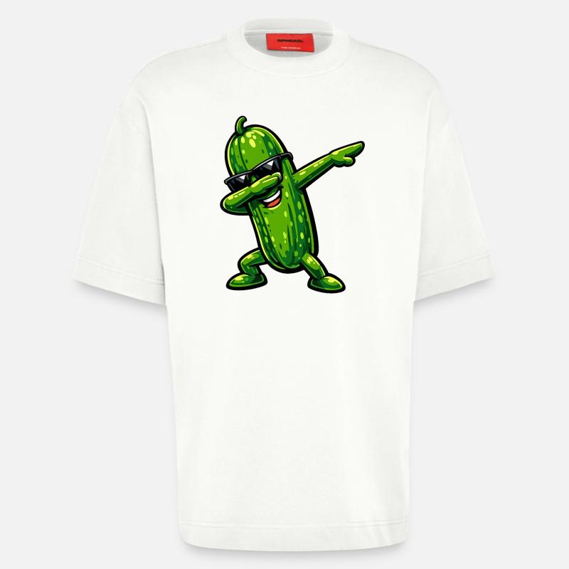 Dabbing Cucumber - Heavyweight T-Shirt - made by SPREAD  - OFF WHITE