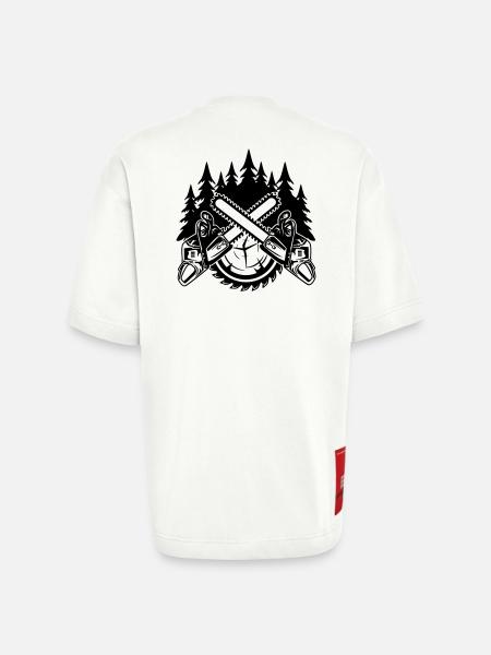 Tronçonneuses - T-shirt bio épais oversize fabriqué en UE - OFF WHITE