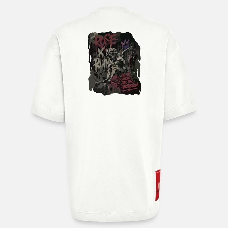 Rose x Ruin - Broken Saint - Heavyweight T-Shirt - made by SPREAD  - OFF WHITE
