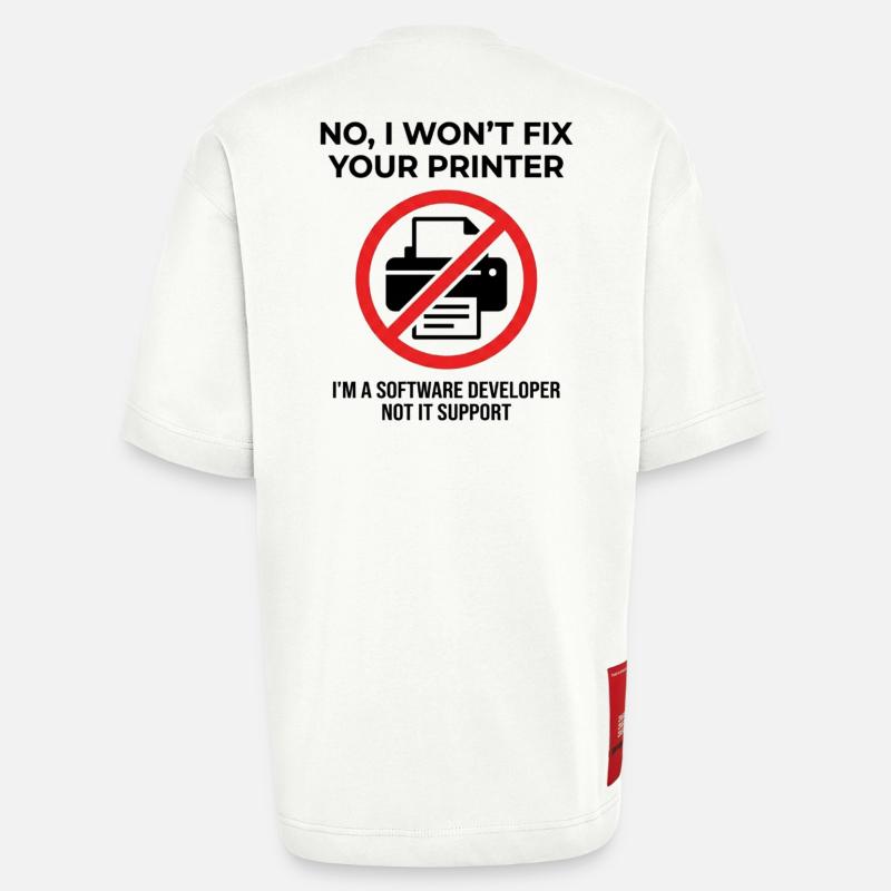 Programmer: not IT support - Heavyweight T-Shirt - made by SPREAD - OFF WHITE