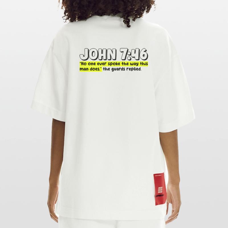 Jean 7:46 | Citation de la Bible T-shirt bio épais oversize fabriqué en UE
