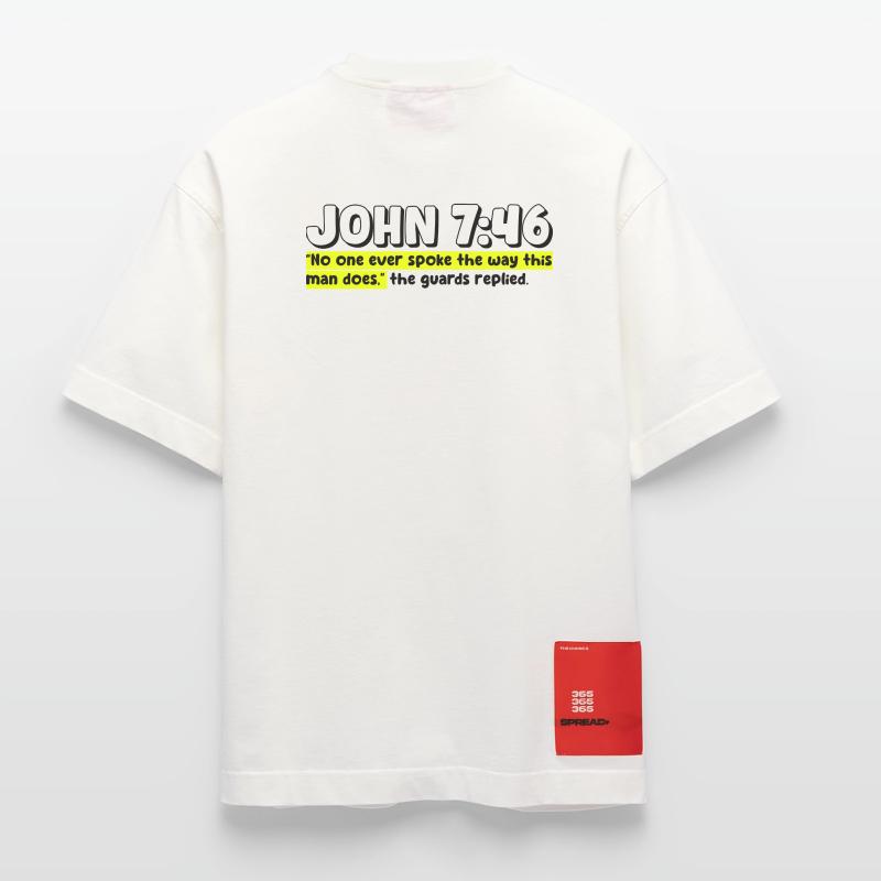 Jean 7:46 | Citation de la Bible T-shirt bio épais oversize fabriqué en UE