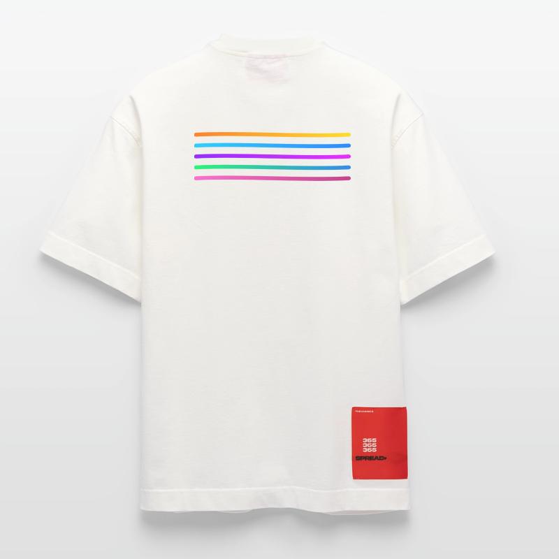 Rainbow Stripe Pattern Heavyweight T-Shirt - made by SPREAD 
