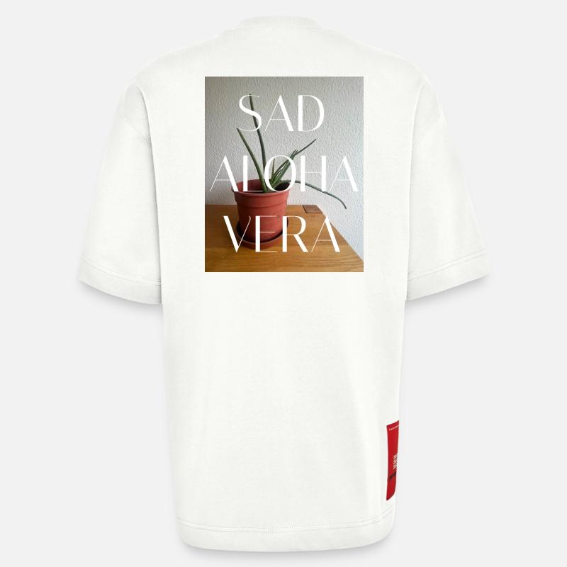 SAV-FFFFFF SAD ALOHA VERA - Heavyweight T-Shirt - made by SPREAD  - OFF WHITE
