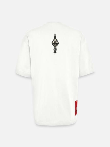 Avi Collection – Skulls & Flame - Heavyweight T-Shirt - made by SPREAD  - OFF WHITE